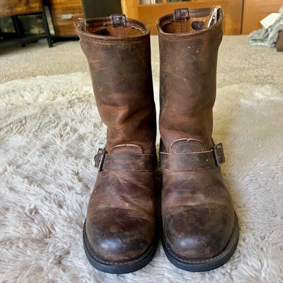 Frye Brown Leather Buckle Boots – Size 8 - Picture 5 of 5